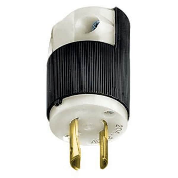 Bryant Locking Connector, L2-20R, 20 A, 250V AC, Single Phase, 2 Pole, Screw Terminals, Black, White 7102N - main